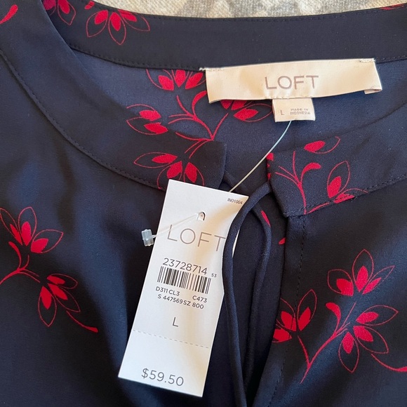 NWT pretty loft top with exposed shoulders, size large - Picture 1 of 6